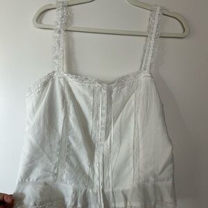 Altar'd State Ivory Lace Button-Up Tank